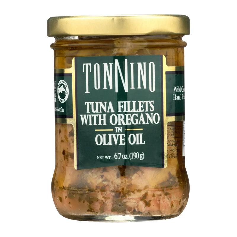 An image displaying Tonnino Tuna Fillets - Oregano Olive Oil - Case Of 6 - 6.7 Ounce. by Tonnino Tuna