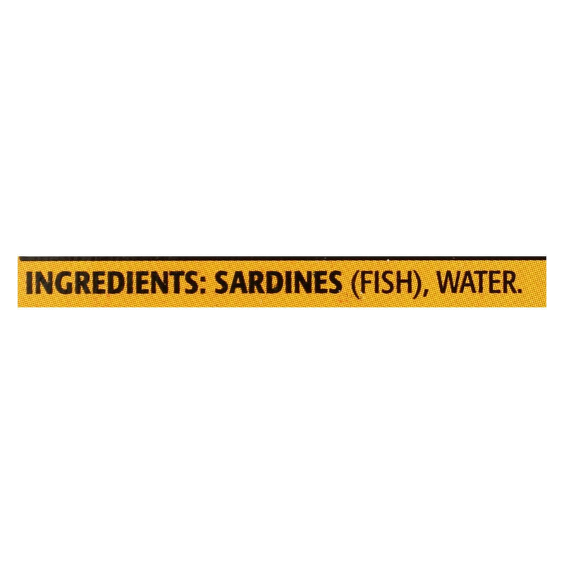 Season Brand Sardines In Water - No Salt Added - Case Of 12 - 4.375 Oz. - Orca Market