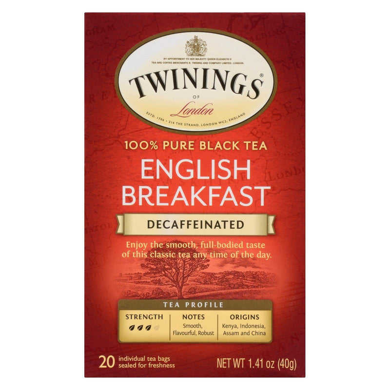 Twinings Tea Breakfast Tea - English Decaffeinated - Case Of 6 - 20 Bags - Orca Market