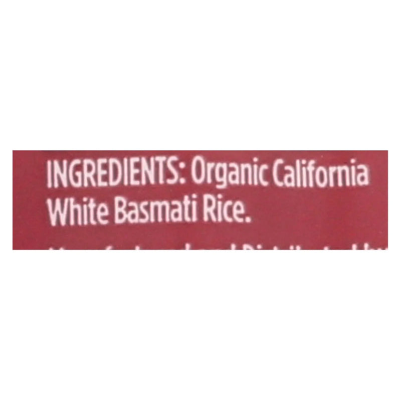 Lundberg Family Farms Organic White Basmati Rice  - Case Of 6 - 4 Lb