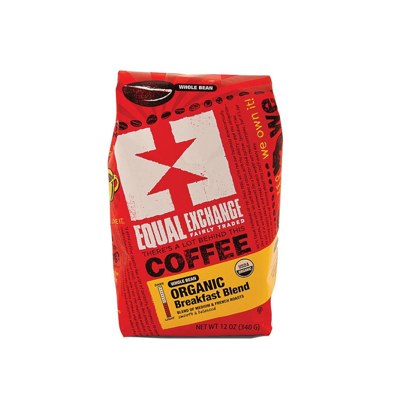 Equal Exchange Organic Whole Bean Coffee - Breakfast Blend - Case Of 6 - 12 Oz. - Orca Market