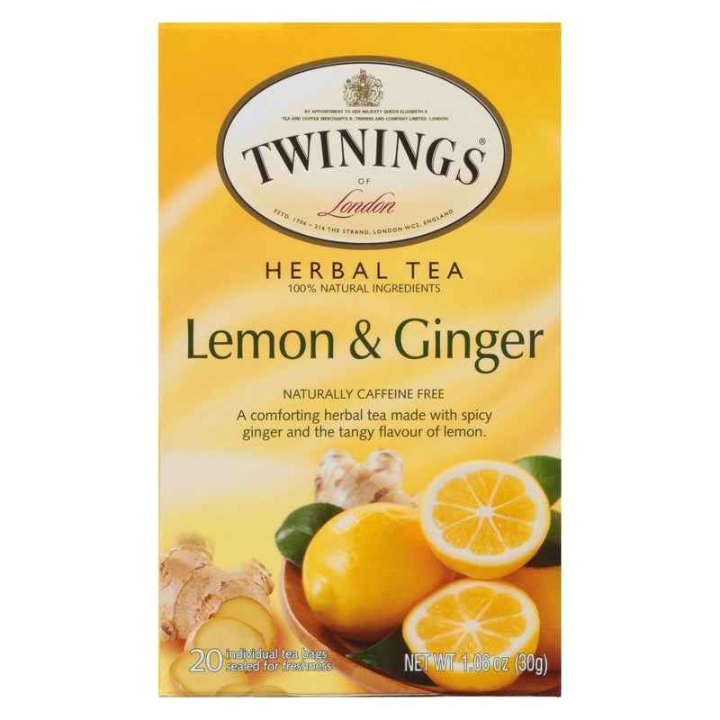 Twinings Tea Green Tea - Lemon And Ginger - Case Of 6 - 20 Bags - Orca Market