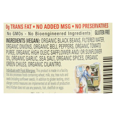 An image displaying Amy's - Organic Light In Sodium Refried Black Beans - Case Of 12 - 15.4 Ounce by Amy's