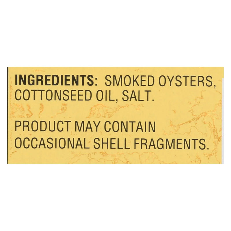 Reese Oysters - Smoked - Medium - 3.7 Oz - Case Of 10