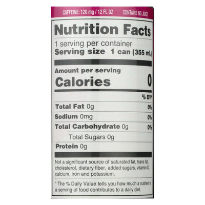 Zevia Zero Calorie Energy Drink - Raspberry/lime - Case Of 12 - 12 Fl Oz - Orca Market