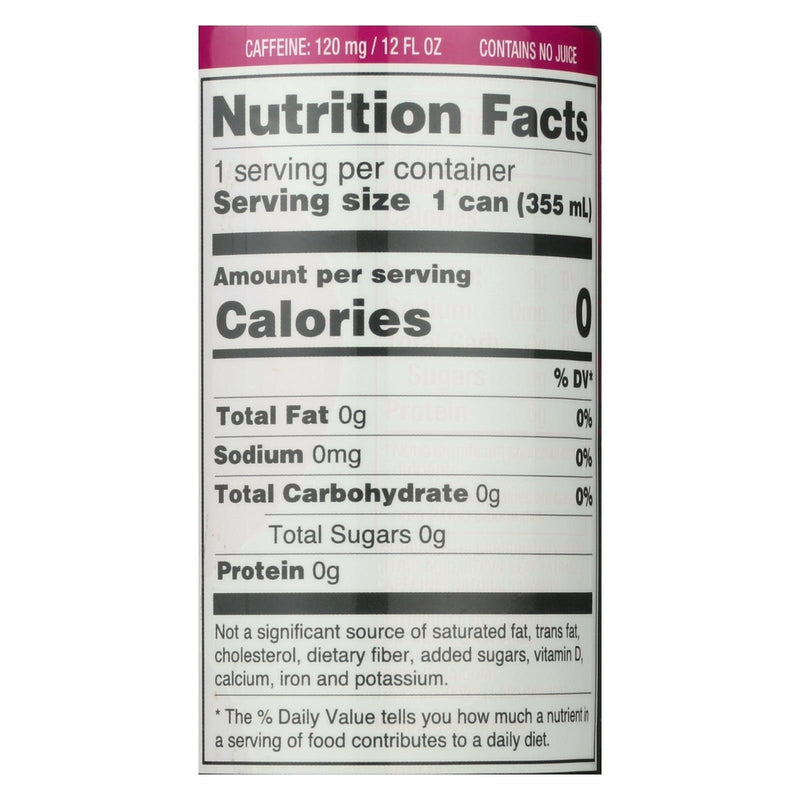 Zevia Zero Calorie Energy Drink - Raspberry/lime - Case Of 12 - 12 Fl Oz - Orca Market