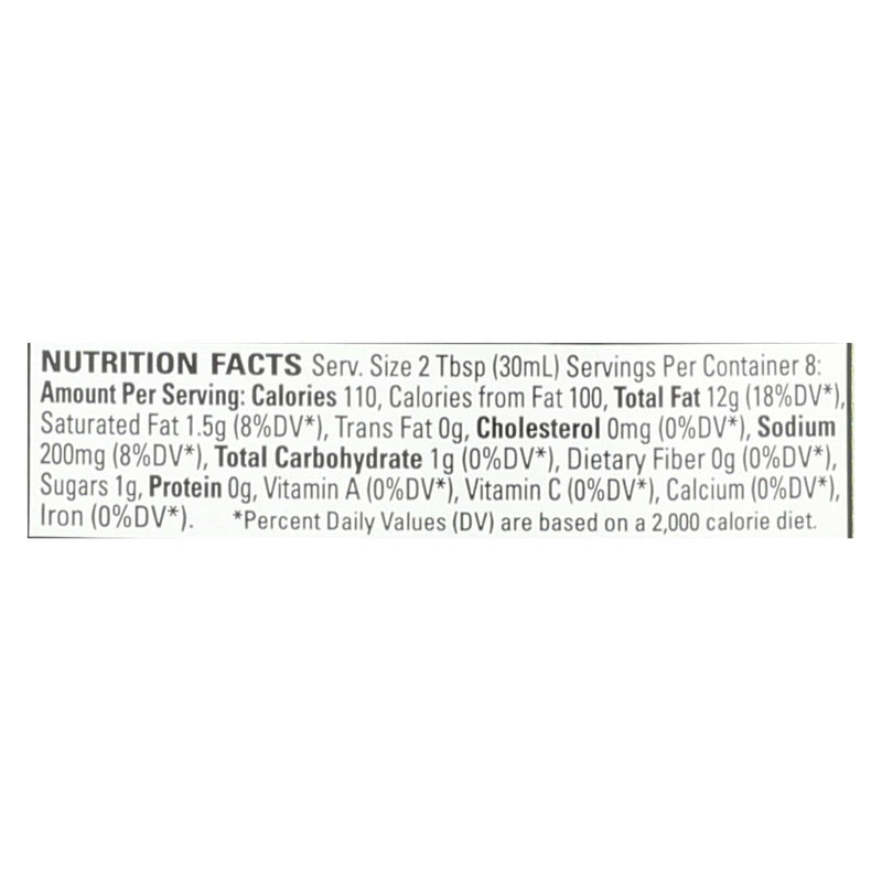 Organic Ville Organic Dressing - Dairy Free Ranch Vinaigrette - Case Of 6 - 8 Fl Oz. - Orca Market