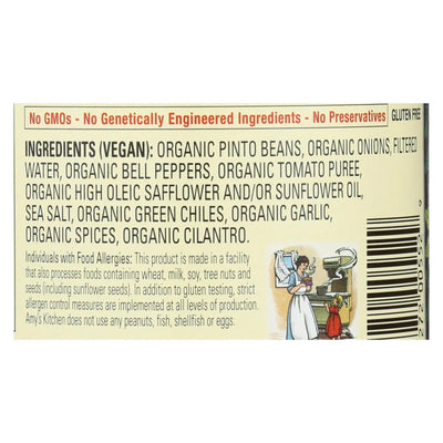 An image displaying Amy's - Organic Refried Beans With Green Chiles - Case Of 12 - 15.4 Ounce by Amy's