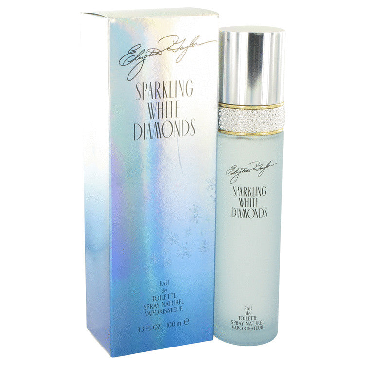 An image displaying Sparkling White Diamonds by Elizabeth Taylor Eau De Toilette Spray for Women by Elizabeth Taylor