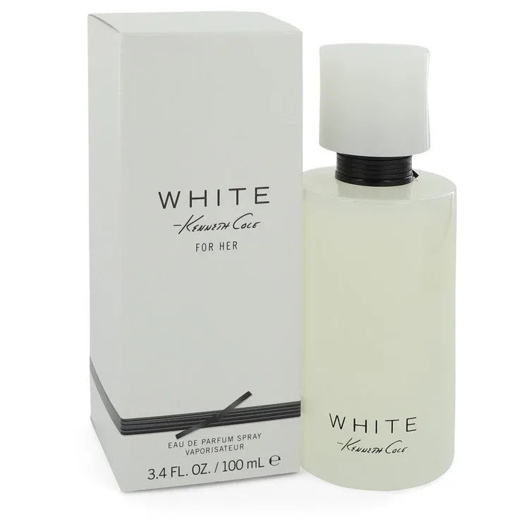 An image displaying Kenneth Cole White by Kenneth Cole Eau De Parfum Spray 3.4 oz for Women by Kenneth Cole