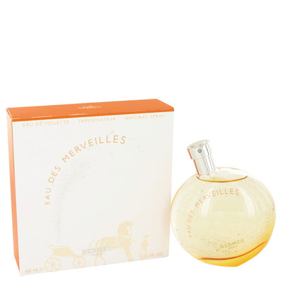 An image displaying Eau Des Merveilles by Hermes Eau De Toilette Spray for Women by Hermes