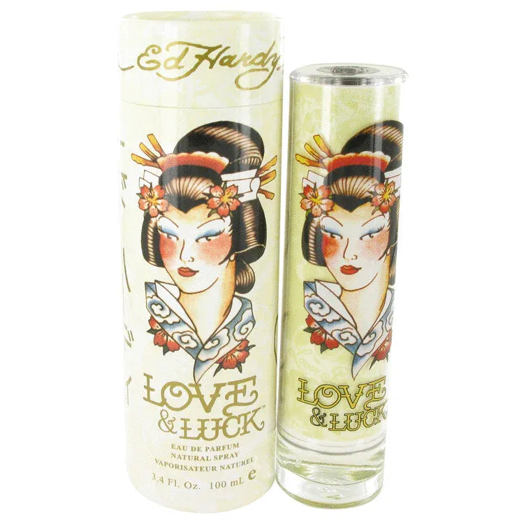 An image displaying Love & Luck by Christian Audigier Eau De Parfum Spray 3.4 oz for Women by Christian Audigier