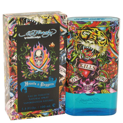 An image displaying Ed Hardy Hearts & Daggers by Christian Audigier Eau De Toilette Spray 3.4 oz for Men by Christian Audigier