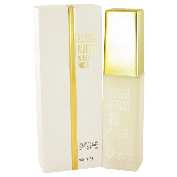 An image displaying Alyssa Ashley White Musk by Alyssa Ashley Eau De Toilette Spray 3.4 oz for Women by Alyssa Ashley