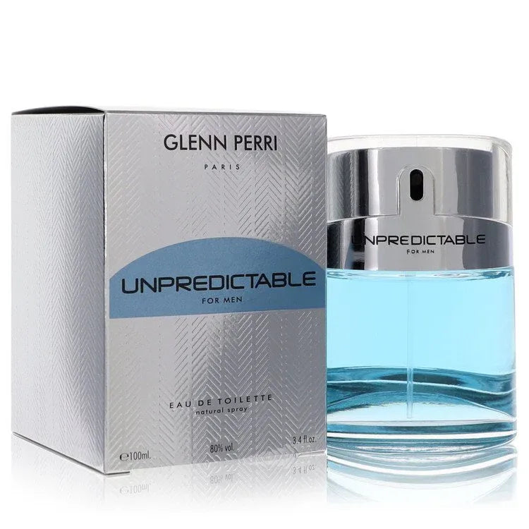 An image displaying Unpredictable by Glenn Perri Eau De Toilette Spray 3.4 oz for Men by Glenn Perri