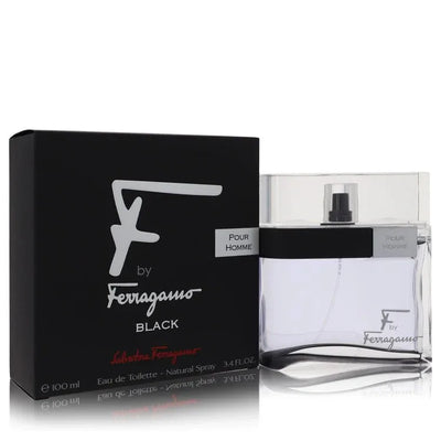 An image displaying F Black by Salvatore Ferragamo Eau De Toilette Spray for Men by Salvatore Ferragamo