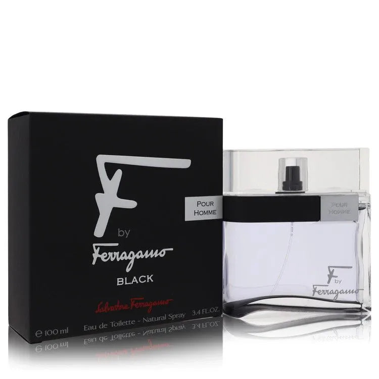 An image displaying F Black by Salvatore Ferragamo Eau De Toilette Spray for Men by Salvatore Ferragamo