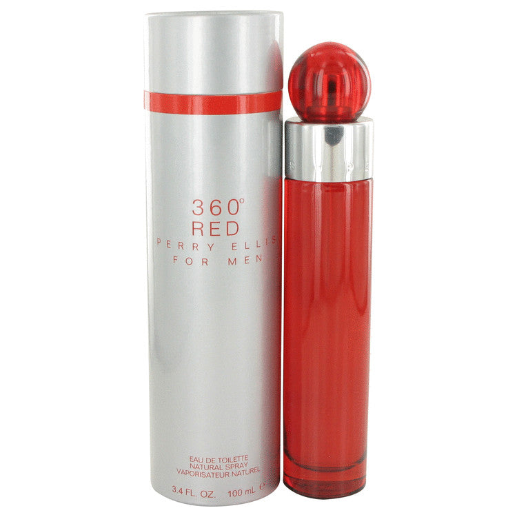 An image displaying Perry Ellis 360 Red by Perry Ellis Eau De Toilette Spray for Men by Perry Ellis