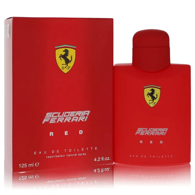 An image displaying Ferrari Scuderia Red by Ferrari Eau De Toilette Spray for Men by Ferrari