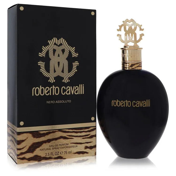 An image displaying Roberto Cavalli Nero Assoluto by Roberto Cavalli Eau De Parfum Spray 2.5 oz for Women by Roberto Cavalli