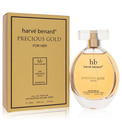 An image displaying Precious Gold by Harve Benard Eau De Parfum Spray 3.4 oz for Women by Harve Benard