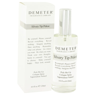 An image displaying Demeter Silvery Tip Pekoe by Demeter Cologne Spray 4 oz for Women by Demeter