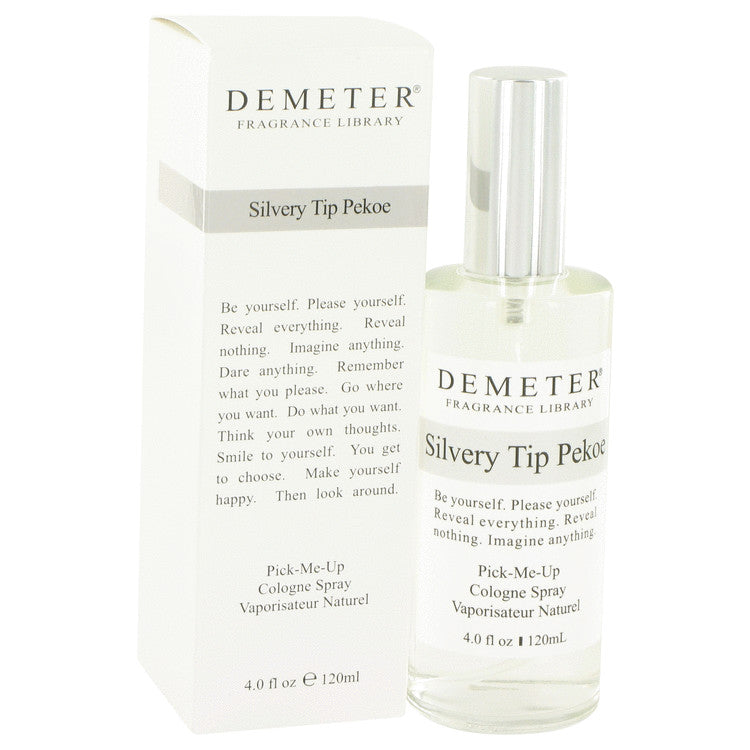 An image displaying Demeter Silvery Tip Pekoe by Demeter Cologne Spray 4 oz for Women by Demeter