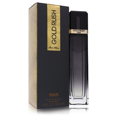 An image displaying Gold Rush by Paris Hilton Eau De Toilette Spray 3.4 oz for Men by Paris Hilton