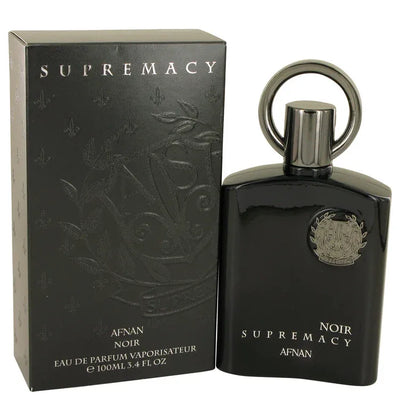 An image displaying Supremacy Noir by Afnan Eau De Parfum Spray 3.4 oz for Men by Afnan