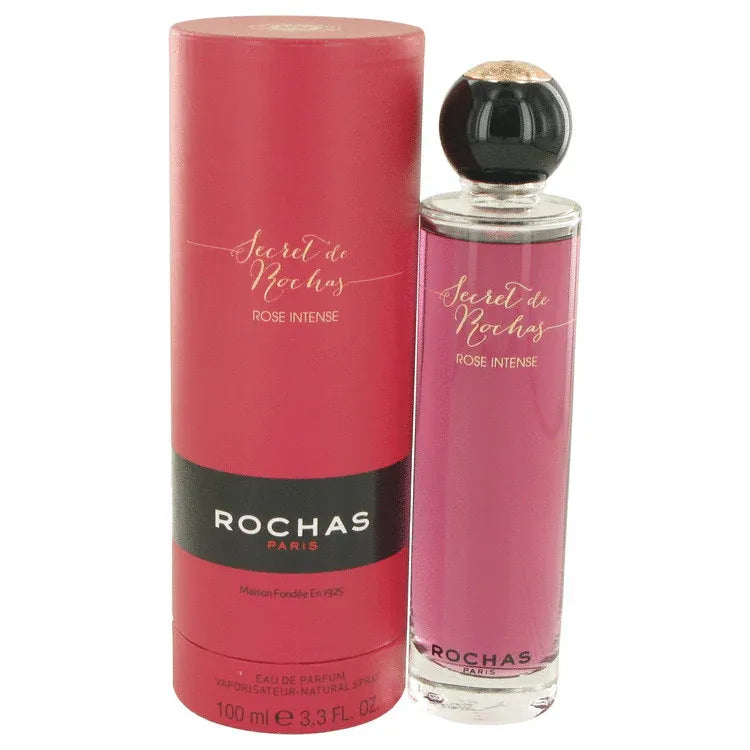 An image displaying Secret De Rochas Rose Intense by Rochas Eau De Parfum Spray 3.3 oz for Women by Rochas