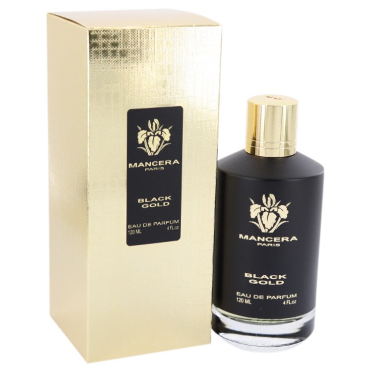 An image displaying Mancera Black Gold by Mancera Eau De Parfum Spray 4 oz for Men by Mancera