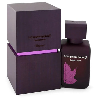 An image displaying Rasasi La Yuqawam Orchid Prairie by Rasasi Eau De Parfum Spray 2.5 oz for Women by Rasasi