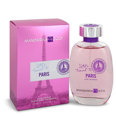 An image displaying Mandarina Duck Let's Travel to Paris by Mandarina Duck Eau De Toilette Spray 3.4 oz for Women by Mandarina Duck