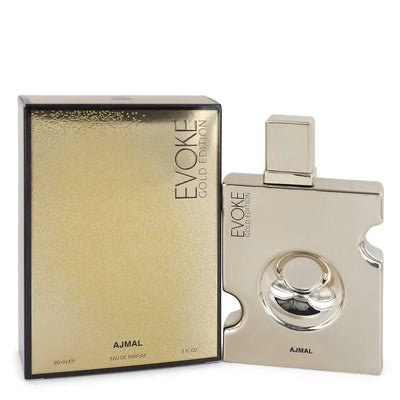 An image displaying Evoke Gold by Ajmal Eau De Parfum Spray 3 oz for Men by Ajmal