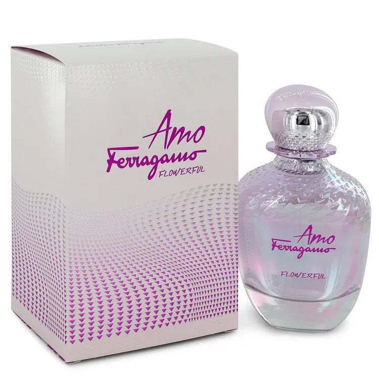 An image displaying Amo Flowerful by Salvatore Ferragamo Eau De Toilette Spray 3.4 oz for Women by Salvatore Ferragamo