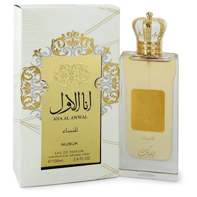 An image displaying Ana Al Awwal by Nusuk Eau De Parfum Spray 3.4 oz for Women by Nusuk