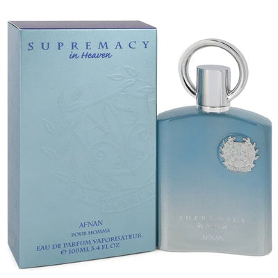 An image displaying Supremacy in Heaven by Afnan Eau De Parfum Spray 3.4 oz for Men by Afnan