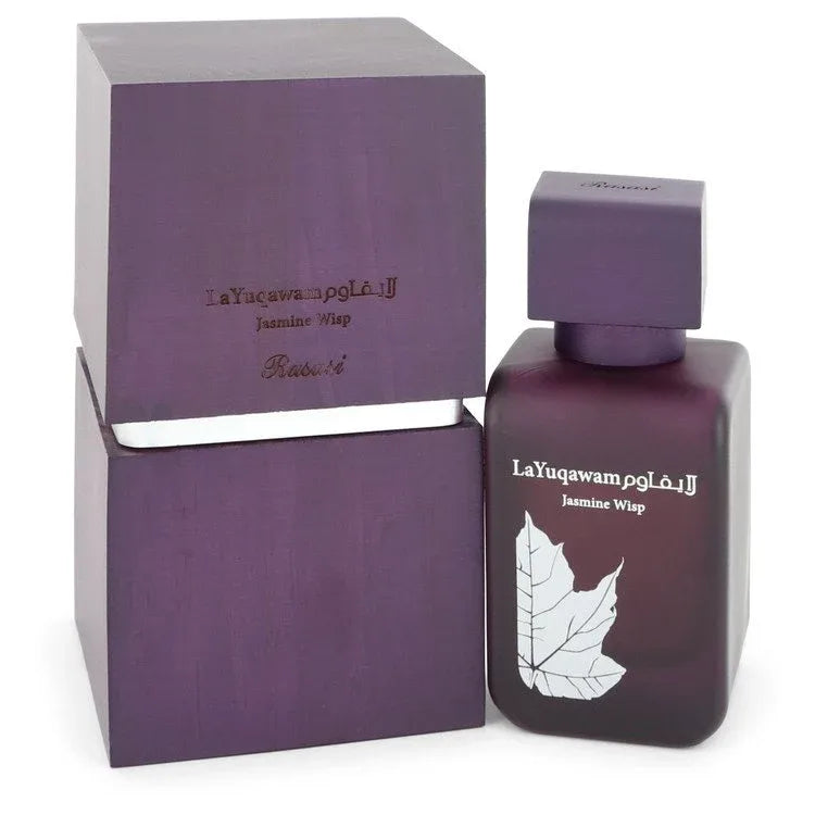 An image displaying La Yuqawam Jasmine Wisp by Rasasi Eau De Parfum Spray 2.5 oz for Women by Rasasi