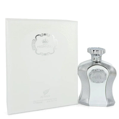 An image displaying His Highness White by Afnan Eau De Parfum Spray 3.4 oz for Men by Afnan