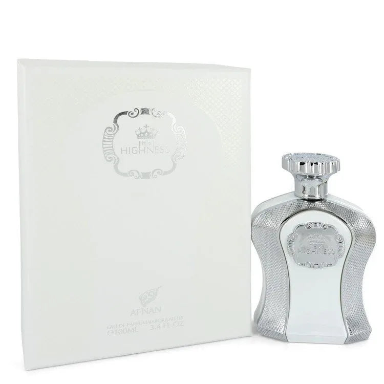 An image displaying His Highness White by Afnan Eau De Parfum Spray 3.4 oz for Men by Afnan