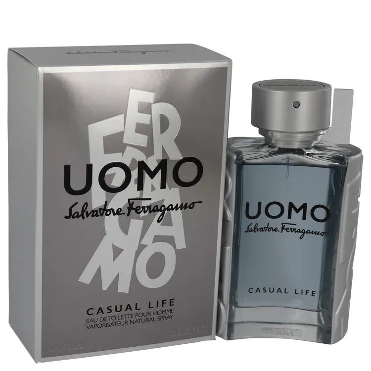 An image displaying Salvatore Ferragamo Uomo Casual Life by Salvatore Ferragamo Eau De Toilette Spray for Men by Salvatore Ferragamo