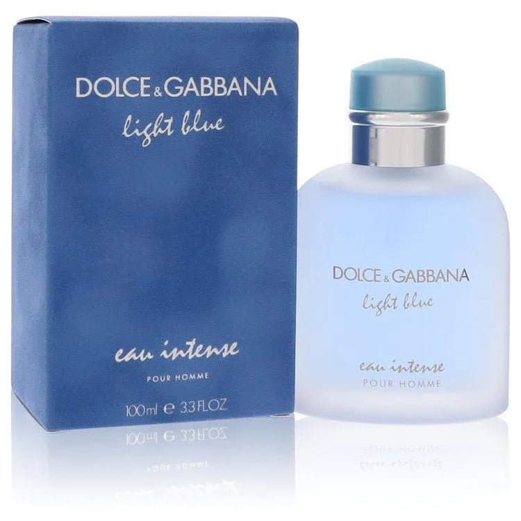 An image displaying Light Blue Eau Intense by Dolce & Gabbana Eau De Parfum Spray for Men by Dolce & Gabbana