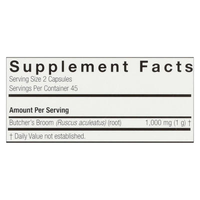 An image displaying Nature's Answer - Butcher's Broom Root - 90 Vegetarian Capsules by Nature's Answer