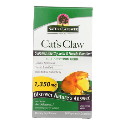 An image displaying Nature's Answer - Cat's Claw Inner Bark Extract - 90 Vegetarian Capsules by Nature's Answer