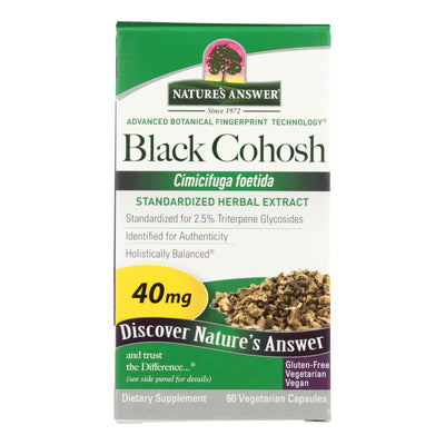 An image displaying Nature's Answer - Black Cohosh Root Extract - 60 Vegetarian Capsules by Nature's Answer
