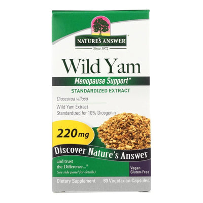 An image displaying Nature's Answer - Wild Yam Root Extract - 60 Vegetarian Capsules by Nature's Answer