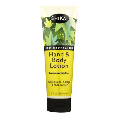 An image displaying Shikai All Natural Hand And Body Lotion Cucumber Melon - 8 Ounce by Shikai Products