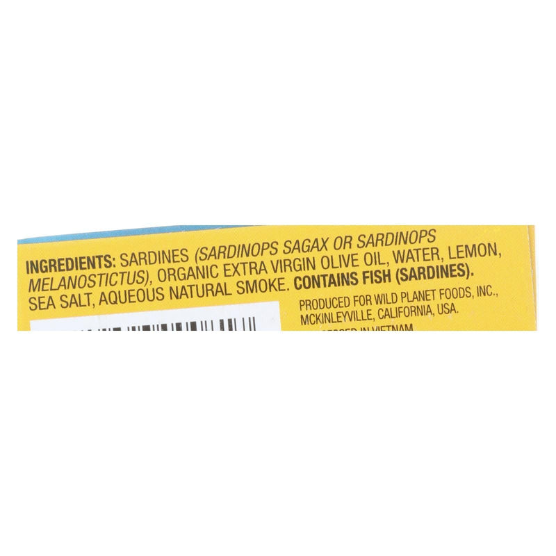 Wild Planet Sardines In Oil - Lemon - Case Of 12 - 4.375 Oz. - Orca Market