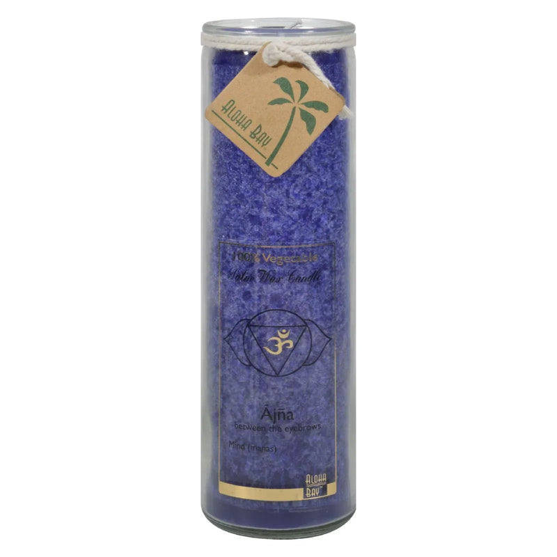 An image displaying Aloha Bay - Unscented Chakra Jar Abundance Indigo - 1 Candle by Aloha Bay