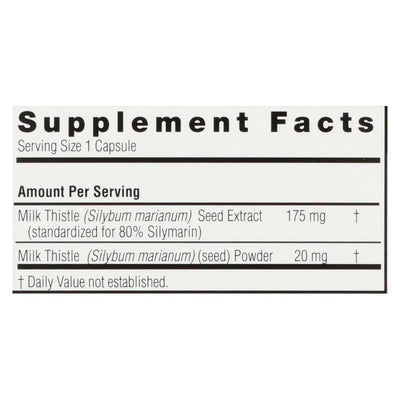 An image displaying Nature's Answer - Milk Thistle Seed Extract - 120 Vegetarian Capsules by Nature's Answer